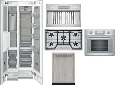 6 Piece Package Includes Refrigerator, Freezer, Cooktop, Wall Oven, Hood And Dishwasher