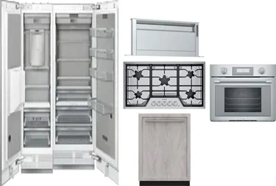 6 Piece Package Includes Refrigerator, Freezer, Cooktop, Wall Oven, Hood And Dishwasher