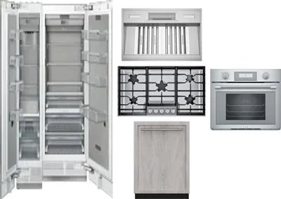 6 Piece Package Includes Refrigerator, Freezer, Cooktop, Wall Oven, Hood And Dishwasher