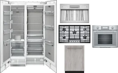 6 Piece Package Includes Refrigerator, Freezer, Cooktop, Wall Oven, Hood And Dishwasher