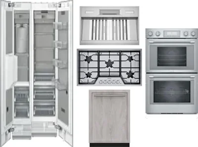 6 Piece Package Includes Refrigerator, Freezer, Cooktop, Wall Oven, Hood And Dishwasher