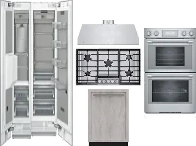 6 Piece Package Includes Refrigerator, Freezer, Cooktop, Wall Oven, Hood And Dishwasher