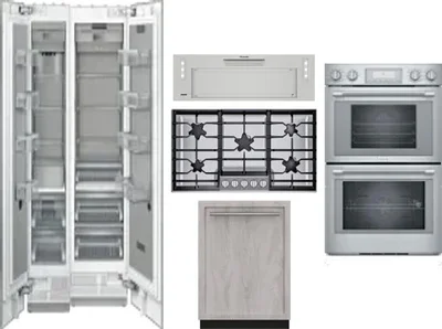 6 Piece Package Includes Refrigerator, Freezer, Cooktop, Wall Oven, Hood And Dishwasher
