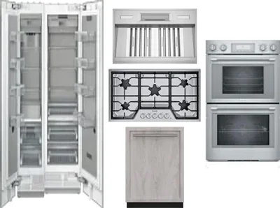 6 Piece Package Includes Refrigerator, Freezer, Cooktop, Wall Oven, Hood And Dishwasher