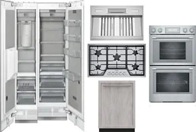 6 Piece Package Includes Refrigerator, Freezer, Cooktop, Wall Oven, Hood And Dishwasher