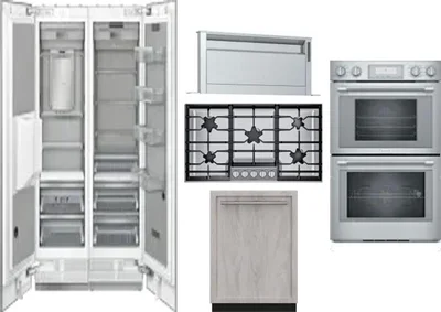 6 Piece Package Includes Refrigerator, Freezer, Cooktop, Wall Oven, Hood And Dishwasher