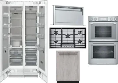 6 Piece Package Includes Refrigerator, Freezer, Cooktop, Wall Oven, Hood And Dishwasher