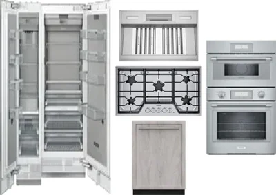 6 Piece Package Includes Refrigerator, Freezer, Cooktop, Wall Oven, Hood And Dishwasher