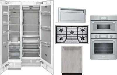 6 Piece Package Includes Refrigerator, Freezer, Cooktop, Wall Oven, Hood And Dishwasher