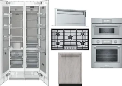 6 Piece Package Includes Refrigerator, Freezer, Cooktop, Wall Oven, Hood And Dishwasher