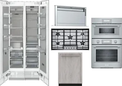 6 Piece Package Includes Refrigerator, Freezer, Cooktop, Wall Oven, Hood And Dishwasher
