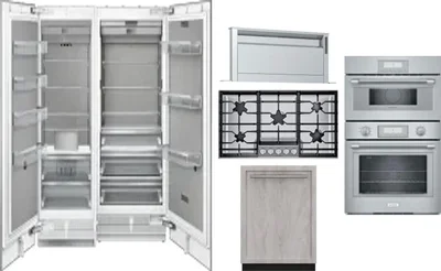 6 Piece Package Includes Refrigerator, Freezer, Cooktop, Wall Oven, Hood And Dishwasher