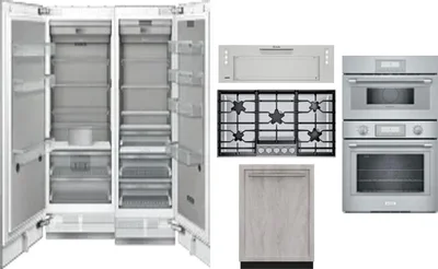 6 Piece Package Includes Refrigerator, Freezer, Cooktop, Wall Oven, Hood And Dishwasher