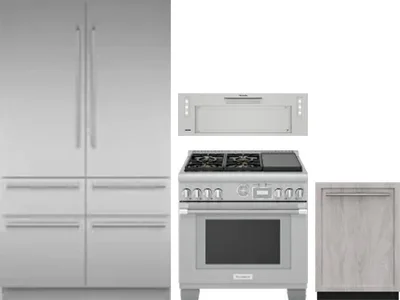 4 Piece Package Includes Refrigerator, Range, Hood And Dishwasher