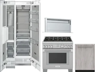 5 Piece Package Includes Refrigerator, Freezer, Range, Hood And Dishwasher