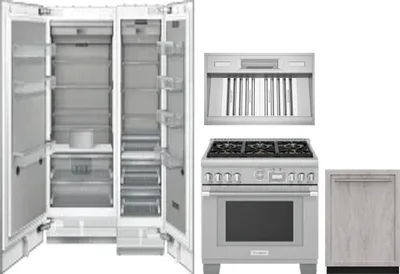 5 Piece Package Includes Refrigerator, Freezer, Range, Hood And Dishwasher