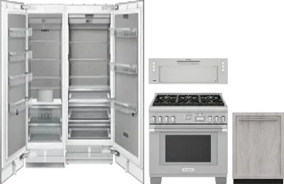 5 Piece Package Includes Refrigerator, Freezer, Range, Hood And Dishwasher