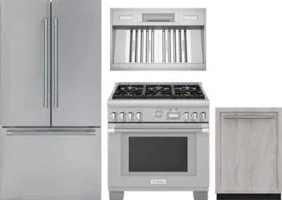 4 Piece Package Includes Refrigerator, Range, Hood And Dishwasher