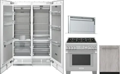 5 Piece Package Includes Refrigerator, Freezer, Range, Hood And Dishwasher