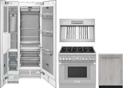 5 Piece Package Includes Refrigerator, Freezer, Range, Hood And Dishwasher
