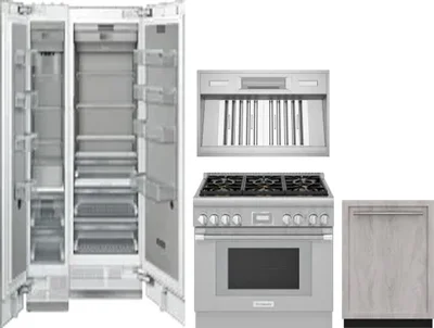 5 Piece Package Includes Refrigerator, Freezer, Range, Hood And Dishwasher