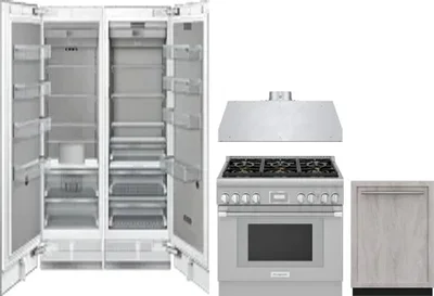 5 Piece Package Includes Refrigerator, Freezer, Range, Hood And Dishwasher