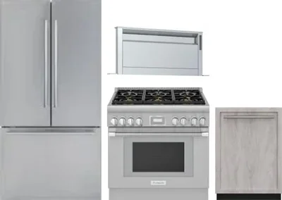 4 Piece Package Includes Refrigerator, Range, Hood And Dishwasher