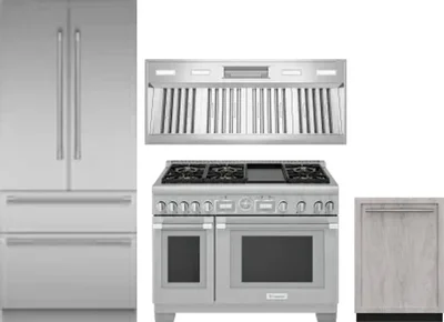 4 Piece Package Includes Refrigerator, Range, Hood And Dishwasher