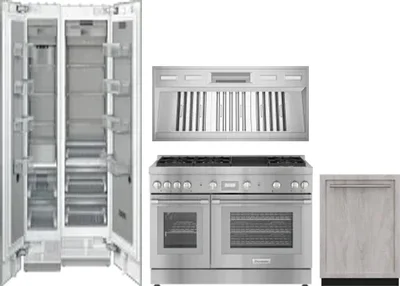 5 Piece Package Includes Refrigerator, Freezer, Range, Hood And Dishwasher