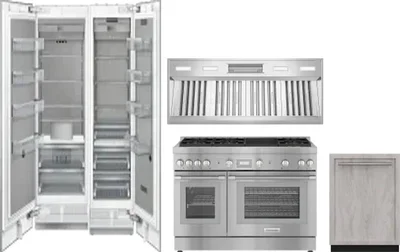 5 Piece Package Includes Refrigerator, Freezer, Range, Hood And Dishwasher