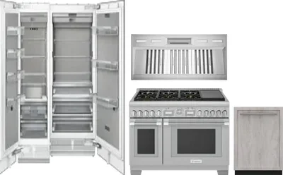 5 Piece Package Includes Refrigerator, Freezer, Range, Hood And Dishwasher