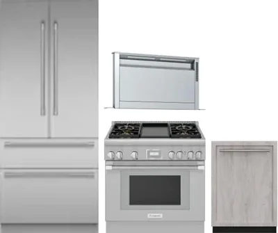 4 Piece Package Includes Refrigerator, Range, Hood And Dishwasher