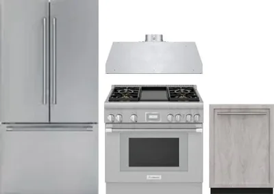 4 Piece Package Includes Refrigerator, Range, Hood And Dishwasher