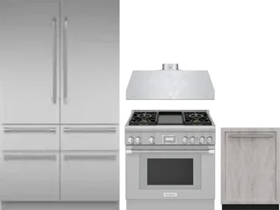 4 Piece Package Includes Refrigerator, Range, Hood And Dishwasher