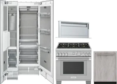 5 Piece Package Includes Refrigerator, Freezer, Range, Hood And Dishwasher