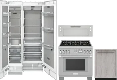 5 Piece Package Includes Refrigerator, Freezer, Range, Hood And Dishwasher