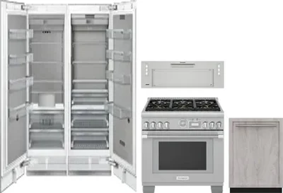 5 Piece Package Includes Refrigerator, Freezer, Range, Hood And Dishwasher