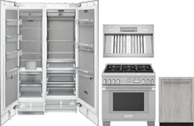 5 Piece Package Includes Refrigerator, Freezer, Range, Hood And Dishwasher