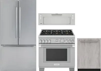 4 Piece Package Includes Refrigerator, Range, Hood And Dishwasher