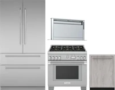 4 Piece Package Includes Refrigerator, Range, Hood And Dishwasher