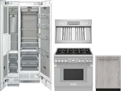 5 Piece Package Includes Refrigerator, Freezer, Range, Hood And Dishwasher