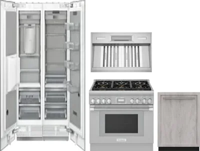 5 Piece Package Includes Refrigerator, Freezer, Range, Hood And Dishwasher