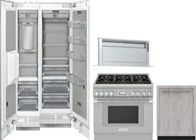 5 Piece Package Includes Refrigerator, Freezer, Range, Hood And Dishwasher