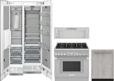5 Piece Package Includes Refrigerator, Freezer, Range, Hood And Dishwasher