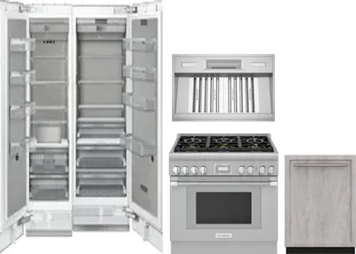 5 Piece Package Includes Refrigerator, Freezer, Range, Hood And Dishwasher