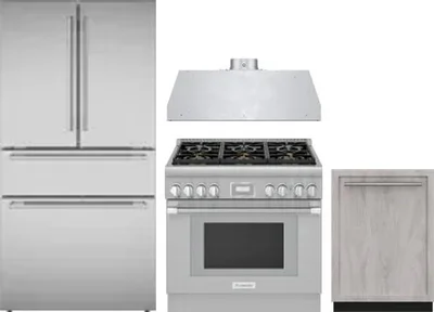4 Piece Package Includes Refrigerator, Range, Hood And Dishwasher