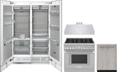 5 Piece Package Includes Refrigerator, Freezer, Range, Hood And Dishwasher