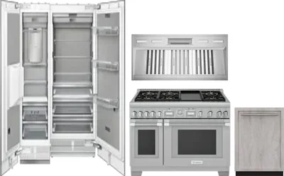 5 Piece Package Includes Refrigerator, Freezer, Range, Hood And Dishwasher