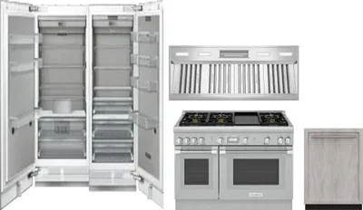5 Piece Package Includes Refrigerator, Freezer, Range, Hood And Dishwasher