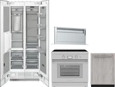 5 Piece Package Includes Refrigerator, Freezer, Range, Hood And Dishwasher